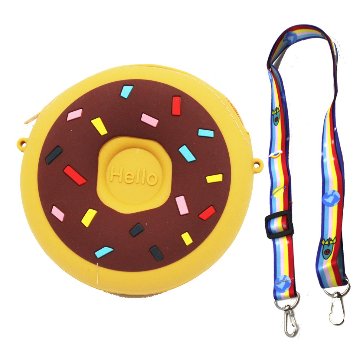 Дитяча сумочка-гаманець  "Пончик", 3 кольори, на змійці, 1 відділення, регульована ручка