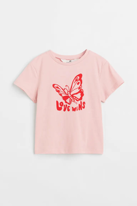 Рожева футболка з метеликом h&amp;m