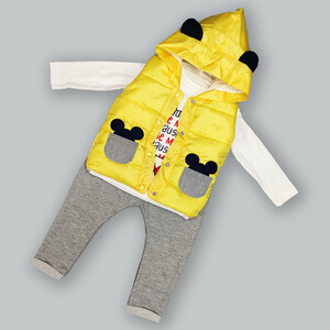 Детский костюм тройка "Мышонок" желтый 98р.