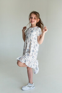 Летнее платье для девочки SmileTime Bubbles, белое 122