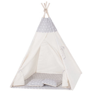 Детская палатка вигвам Springos Tipi Xxl White/Grey SKL41-277683