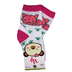 Шкарпетки для дівчинки білі «Котик»
