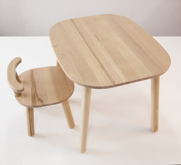 Комплект стол и стул детский 2-4 года, натуральный бук №2