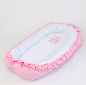 Кокон – гнёздышко с непромокаемым матрасом и ортопедической подушкой BabySoon цвет Розовый