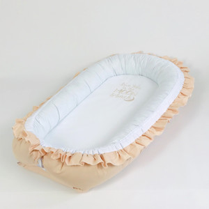 Кокон – гнёздышко с двухсторонним непромокаемым матрасом и ортопедической подушкой BabySoon Капучино