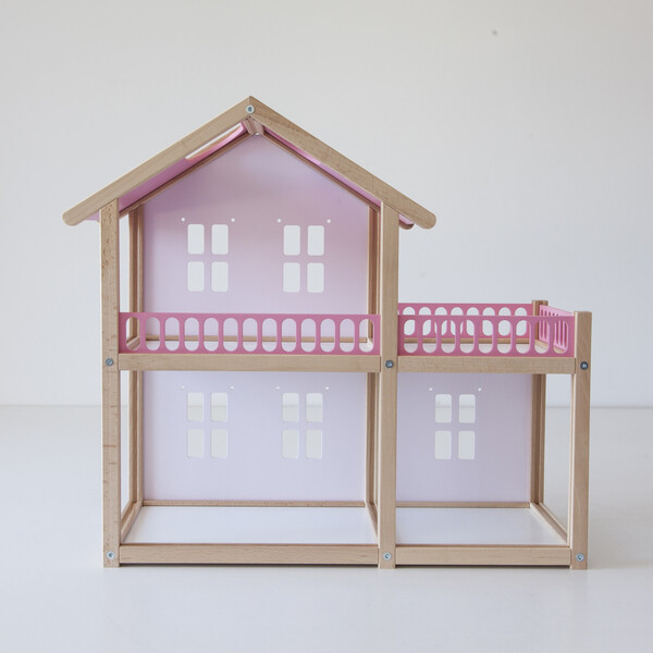 Деревянный кукольный домик розовый №2 №2