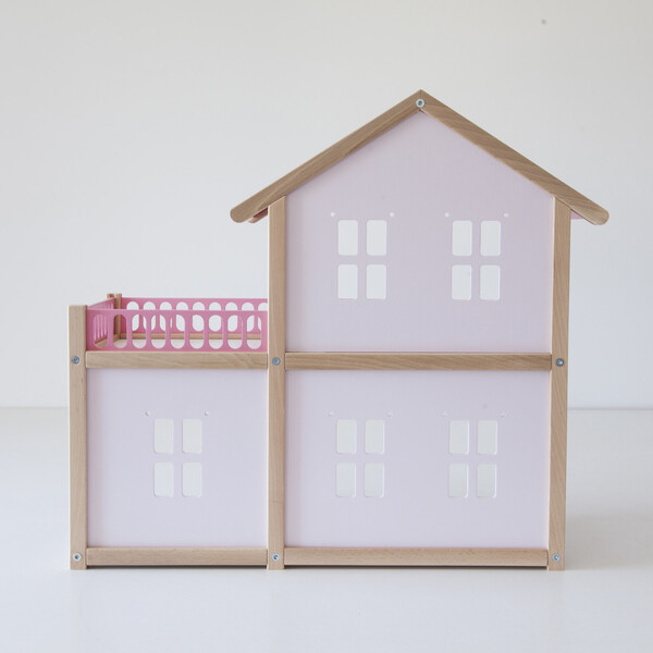 Деревянный кукольный домик розовый №2 №2 №2