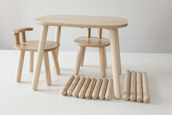 Комплект стол и 2 стула детских 2-4 года с дополнительными ножками, натуральный бук №2 №2 №2 №2 №2