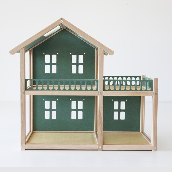 Деревянный кукольный домик зеленый №2 №2 №2