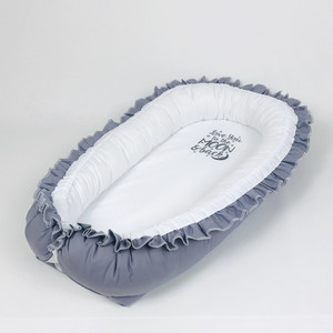 Кокон – гнёздышко с непромокаемым матрасом и ортопедической подушкой BabySoon Серый