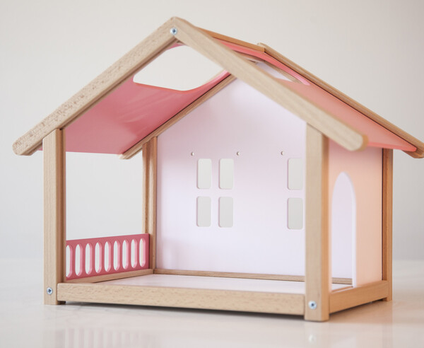 Деревянный мини кукольный домик розовый №2 №2 №2 №2 №2 №2