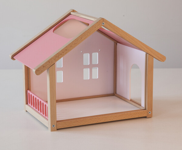 Деревянный мини кукольный домик розовый №2 №2 №2