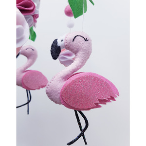 Мобиль из фетра ручной работы «Розовый фламинго»