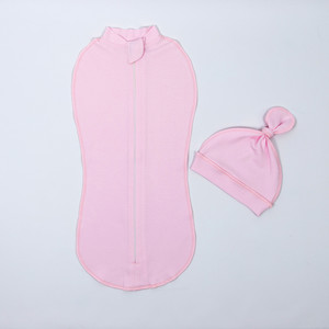 Евро-пеленка BabySoon на молнии с шапочкой "Розовое облако" размер 0-6 мес Розовый