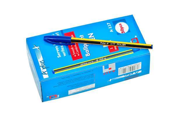 Ручка пластикова кулькова А BALL PEN 1,0 мм синя 50шт/уп