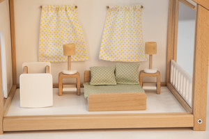 Мебель для кукольного домика спальня зеленая